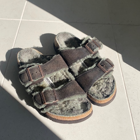 Birkenstock Shoes - Birkenstock Arizona Shearling Suede Leather Size 36